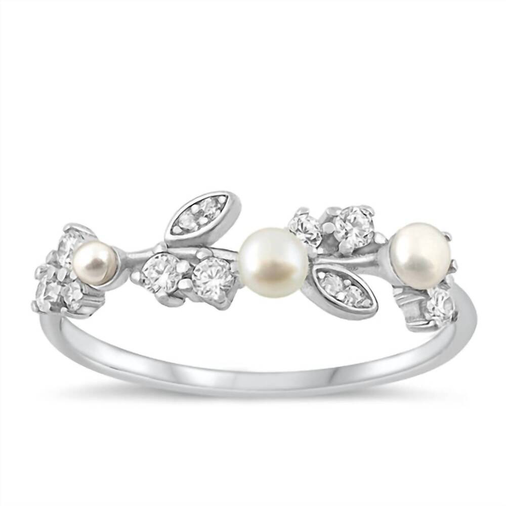 NEW STARLETTE anastasia ring with pearls in silver